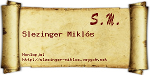 Slezinger Miklós névjegykártya