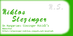 miklos slezinger business card